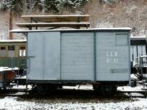 BC - G�terwagen K 41 von der Bahn von Leuk nach Leukerbad im Depotareal in Chaulin am 24.03.2008
