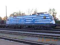 Zu sp�ter Stunde hat die griechische EM-Lok 1116 007-4 am 17.4.2008 einen G�terzug in den Bahnhof Ebenfurth gebracht. Nachdem sie am anderen Ende des Zuges angekuppelt wurde, steht der Weiterfahrt zum Frachtenbahnhof Sopron (Sopron Rendez�) nichts mehr im Wege.