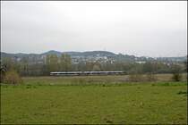 Zwei FLIRT&acute;s fahren vor dem Stadtteil Hagen-Elsey als ABR99651, (RE16  Ruhr-Sieg-Express ) Richtung Essen Hbf. (19.04.2008)
