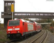146 203-5 mit dem RE 19622 anch Stuttgart Hbf  bei der durchfahrt Singen Landesgartenschau am 19.4.08