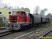 Lok  Max  (Bahnen der Stadt Monheim) im Pendelverkehr bei den Museumstagen April 2008 d. Eisenbahnmuseums Bochum-Dahlhausen. Bochum Hbf. 19.04.2008.