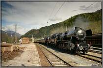 Dampfloks 50.1171 + 52.7612 mit IGE Sonderzug ins Ges�use.
Admont 19.04.2008