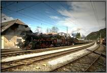 Dampfloks 50.1171 + 52.7612 mit IGE Sonderzug ins Ges�use.
Admont 19.04.2008