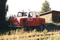 Ein kleiner Schienen-PKW Rau-Rto 20 am 01.08.1999 in Tornio.
Man kann kaum glauben, dass dieses Gef�hrt 90 km/h schafft.