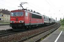 155 248 durchf�hrt mit einem G�terzug Augsburg-Oberhausen in Richtung N�rnberg. Aufgenommen am 04.05.2008