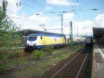 Nach dem Richtungswechsel steht die ME146-16 als Schublok in G�ttingen zur Abfahrt nach Uelzen am Freitag den 2.05.08 bereit!