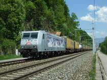 185 540 Kassel Huskies mit einem G�terzug am 10.05.08 am Grenz�bergang Kiefersfelden,Kufstein