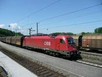 1216 mit G�terzug in Hallwang-Elixhausen am 14.5.2008.