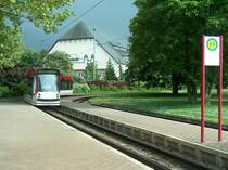 Endhaltestelle  Th�ringenhalle  der Linie 1 in Erfurt; 17.05.2008
