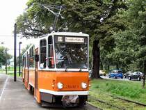 Tatra KT4D in Originalausf�hrung an der Endstelle Virchow-Klinikum in Berlin-Wedding, Themenfahrt 2007