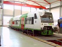 Tag der offenen T�r am 24.5.08 bei der Erfurter Bahn.Hier VT 005 der EB auf der Arbeitsgrube.Es waren noch viele Triebwagen von anderen Privatbahnen da.