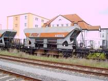 Rum�nischer Schotterwagen am 24.05.08 abgestellt in Erfurt Nord. Der Ganzzug bestand aus Rum�nischen und ein paar Niederl�ndischen Schotterwagen.