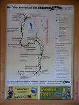 Klassische Werbung: Streckenverlauf der Fichtelbergbahn Cranzahl-Oberwiesenthal im Holzrahmen im Personenwagen der SDG-Fichtelbergbahn.
11.05.08 
