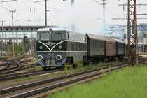 Sonderzug R16331 der �GEG am 1. Mai 2008 bei der Ausfahrt aus dem Bahnhof Wels nach Aschach. 