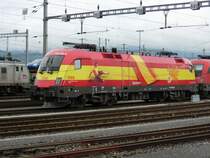 EM-Lok 1116 232 Spanien brachte den EC Vorarlberg von Wien West nach Z�rich bis an die Grenze nach Buchs/SG. Buchs am 07.06.08
