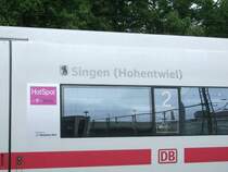 Diesen Namen wird er ab jetzt durch Deutschland spazieren fahren! 403 015  Singen(Hohentwiel)  w�hrend seiner Taufe am 07.06.08