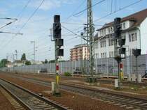 2* Hp0 am Asig in Berlin Spandau Richtung HAmburg/Stendal . Die Signale sind Hauptsignale und zeigen auch Vorsignale f�r den n�chsten Blockabschnitt. Aufgenommen am 07.06.2008