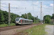 ET23001 ist bei Plettenberg als ABR99621 (RE16  Ruhr-Sieg-Express  von Siegen nach Essen Hbf unterwegs. (05.06.2008)
