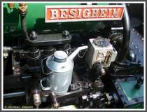 Detailaufnahme der Lok Nummer 1  Besigheim  des Feldbahnmuseums Frankfurt am Main am 31.05.2008 bei dem Feldbahnfest anl�sslich der Er�ffnung des neuen Streckenabschnitts und des neuen Endpunkts  Rebst�cker Wald .