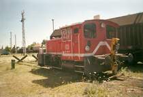 Die  kleine  335 098 war im Jahr 2003 f�r den Verschub von G�terwagen in die Werkstatt zust�ndig.Die Lok habe ich an einem Sonntag fotografiert deshalb stand Sie auch im Bw Seddin.