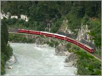Ge 4/4 II 617  Ilanz  mit RE 1236 f�hrt bergw�rts Richtung Ilanz. (11.06.2008)