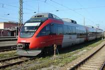 �BB-Triebwagen Talent 4024 018-6 in Freilassing zur Abfahrt nach Schwarzach St.Veit als S-3. Juni 2008