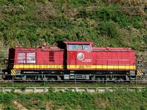 V150.12 der EBW am 13.05.2008 �ber den Neckar hinweg fotografiert auf H�he Hassmersheim. Die Lok war Schlu�fahrzeug eines von der V270.06 gezogenen Zuges.
