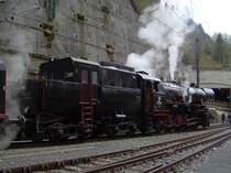 Die 52 7612 am 19.04.2008 in Hieflau bei einem Fotohalt.  