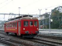 Elektrotriebwagen BDeh 2/4 der Zahnradbahn Rorschach-Heiden bei Einfahrt in Bahnhof Rorschach - 11.10.2004