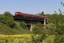 218 xxx mit RE 32683 auf Lechbr�cke in Kaufering (12.05.2008)