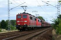 BR 151 im Doppelpack  Berlin Biesdorf S�d, Richtung Kreuz Biesdorf. 07.07.2008 