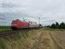 101 092-5 mit EC114 von Klagenfurt nach Dortmund Hbf mit +10.Dieser Zug wurde wegen Bauarbeiten �ber Gro�-Gerau umgeleitet.Am 08.07.08 bei der durchfahrt in Lampertheim.