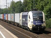 Taurus Dispolok ES 64 U2 - 035 der K�hne und Nagel Spedition zieht einen G�terzug durch K�ln S�d am 14.07.2008.