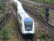 Metronom von Bremen nach Hamburg f�hrt in Buchholz ein. Aufgenommen am 16.07.08