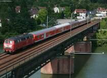 218 156-8 mit dem Tour de L�ndle Zug (RE22954) am Hp Neckargem�nd Altstadt 24.7.08