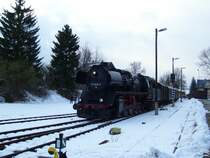 50 3648 des SEM f�hrt am 22.03.08 mit ihren Sonderzug in den Bahnhof Schlettau ein.