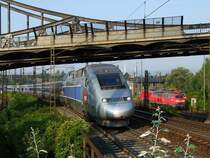 TGV 4408 verl��t am 30.07.2008 den Ulmer Hauptbahnhof in Richtung Stuttgart.