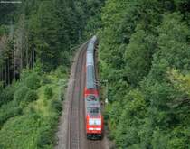 IRE4714 mit Schublok 146 237-3  Karlsruhe  am Dreibahnenblick 26.7.08