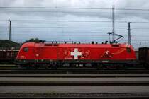 EM-Lok Schweiz 1116 075-1 steht mit ihrem G�terzug nach Salzburg abfahrbereit in Attnang-Puchheim (22.07.2008)