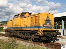 Baureihe 203 310-8 der DB Netz Instandsetzung war am 3. August 2008 im Bahnhof Pressig-Rothenkirchen abgestellt.