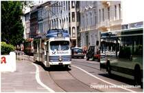 SWB TW 240 D�WAG 6-Achser in der Thomas-Mann-Stra�e 1991
Linie 62