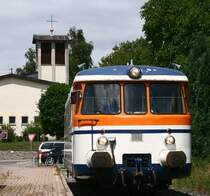 Am 8. Juli 2008 hat der MAN VT 9 der SWEG Waibstadt den Endhaltepunkt H�ffenhardt erreicht und wird diesen in K�rze als SWE 70776 nach Neckarbischofsheim Nordbahnhof wieder verlassen. Der n�chste Halt ist der Haltepunkt von Siegelsbach.