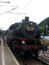 64 419 steht mit ihrem Sonderzug der  IG 3Seenbahn  in Titisee. 10. August 2008.