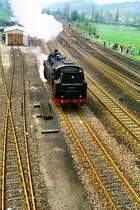 86 001, Rangierfahrt in Nossen anl��lich dampfloktreffen, um 1988