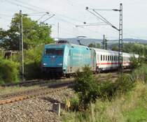 101 016-4  Unicef  passiert mit IC 2370 Konstanz - Hamburg-Altona den km 392,4 und erreicht in K�rze den ersten Zwischenhalt Radolfzell am Bodensee. 11.08.08