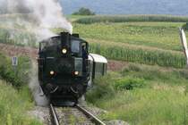 DTI07 auf der Mollmanndorfer Steigung,wo die Lok am 9.8.2008 auf nassen Schienen mehrmals zu stehen kam. 