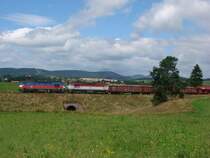 751 151-2 und 751 038-1 mit Gz aus Mezimesti am 09.08.2008 bei Brezova u Broumova