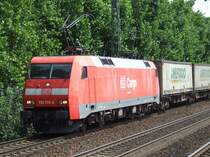 BR 152 019-6 zieht einen reinen  Ambrogio  Aufliegerzug durch K�ln S�d in Richtung West am 31.07.2008