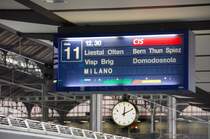 Zugziel- und Zuglaufanzeige f�r einen Besonderen: CIS steht f�r Cisalpino... (Basel-SBB, 12.08.2008)