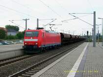 185 154 durchf�hrt am 18.08.08 den Bahnhof Bitterfeld Richtung Berlin. Nach Angaben eines Users hier gibt es nur drei Maschinen in dieser Lackierungsvariante!